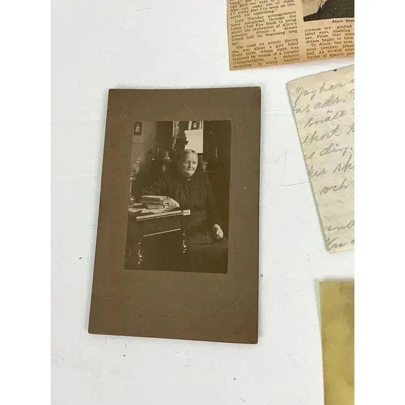 Lot of 9 Newspaper Clippings Old Letter Cabinet Card Oddities VTG - Picture 6 of 7